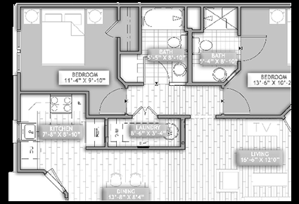 2HAB/2BA - Harristown Park