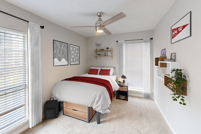 the-social-block-apartment-homes-for-rent-starkville-ms-39759-virtually-staged-4x2 Signature Renovated-bedroom - The Social Block Townhomes