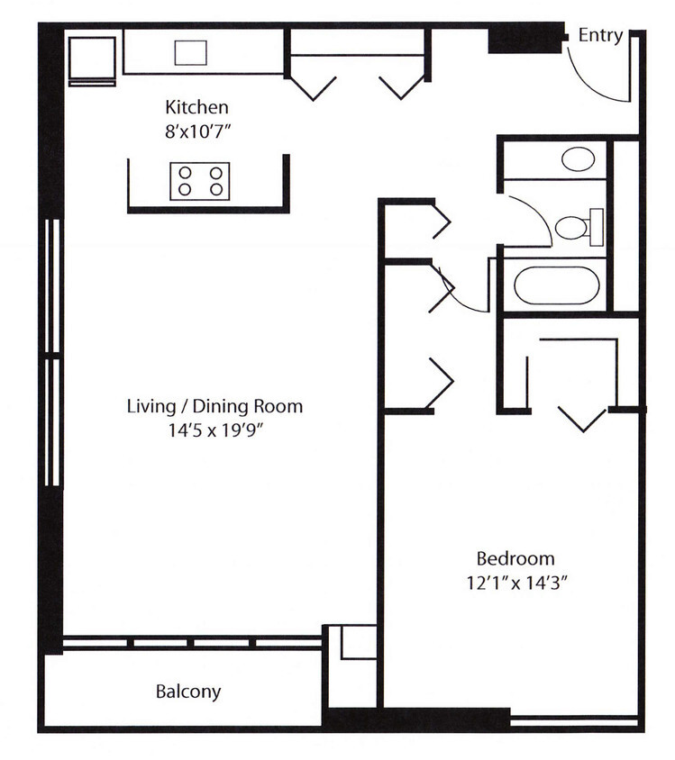 Unit #4507 floor plan - 200 N Dearborn St