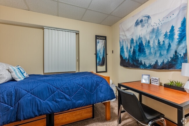 3BR, 1BA - 661SF - Bedroom - Pierpont Place