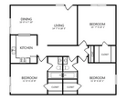 Three Bedroom, Two Bathroom, 1306 sQFT