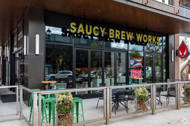 Saucy Brew Works near Warrensville Heights serves craft beer and pub fare.