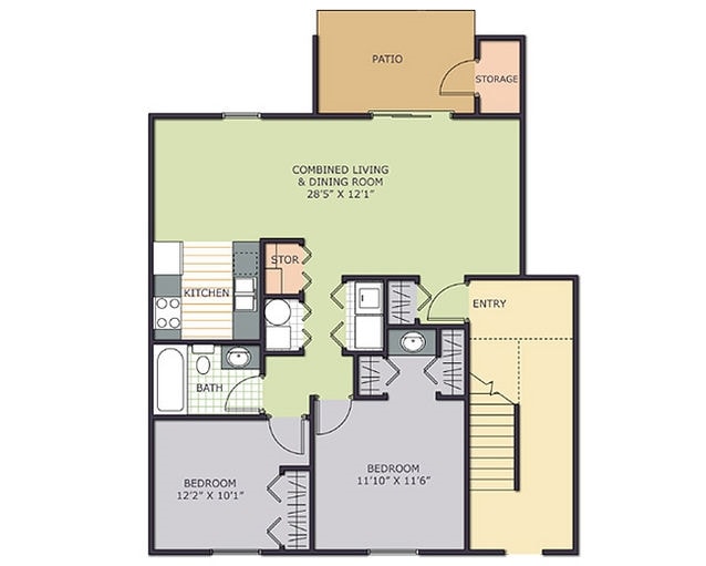 2BR/1BA - Tipton Terrace