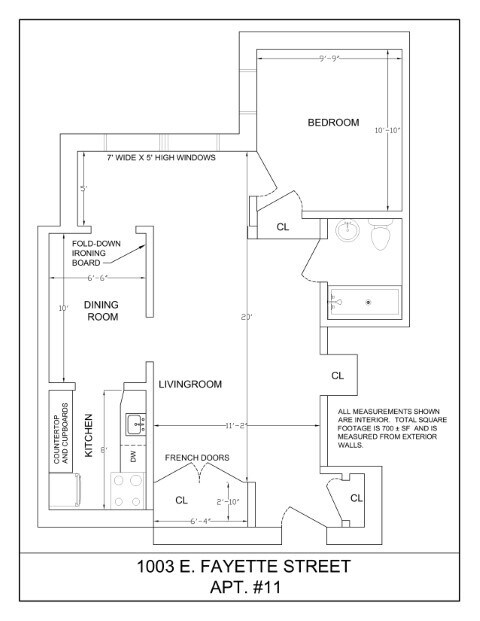 Plano de planta 1003-11 - 1003 E Fayette St