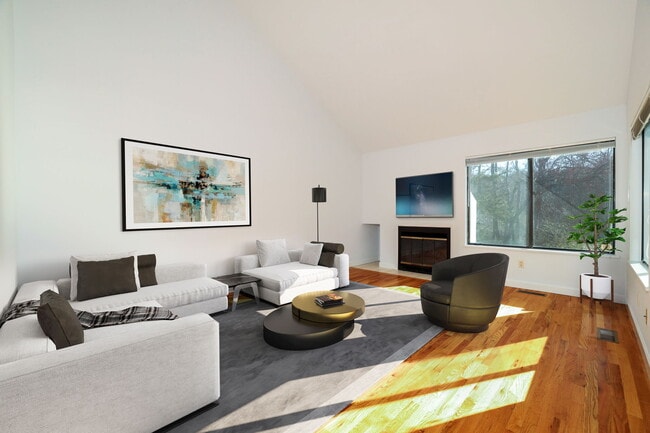 Living Room with wood burning fireplace - 11 Deer Run