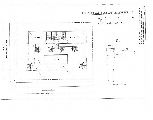 Plano de planta de la sala de estar en el nivel de la azotea - 130 S Lakeside Ave
