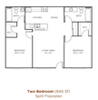 2 Bedroom 2 Bath Split Floorplan - Deluxe Remodel