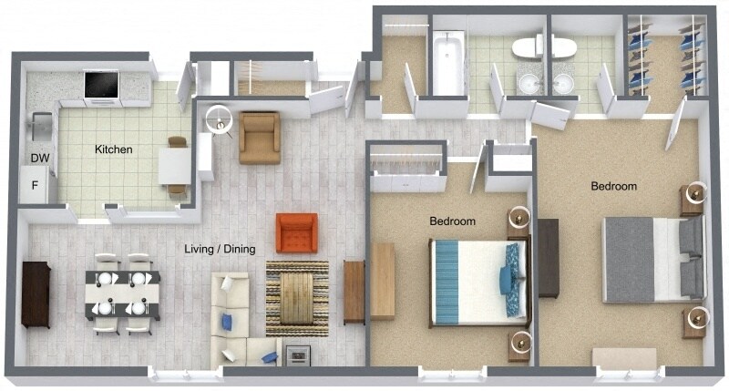 Wynwood Apartments – 2 Bedroom 1.5 Bath