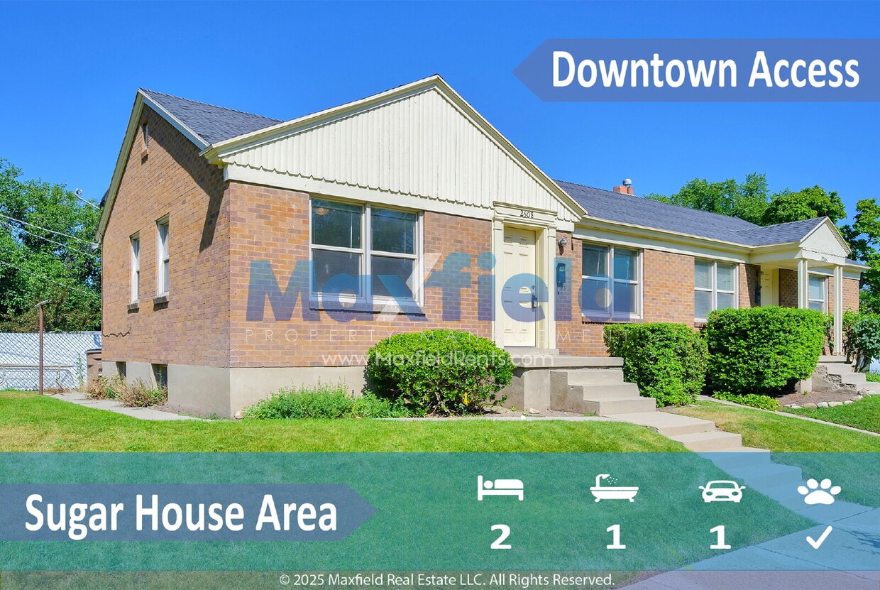 Sugarhouse Bungalow 2 BD 1 BA 1GA - 1500+ sq ft - LEASE SPECIAL ! Sugarhouse Bungalow 2 BD 1 BA 1GA - 1500+ sq ft