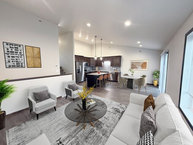 Casas adosadas Southridge: sala de estar, cocina y comedor. - Southridge Townhomes