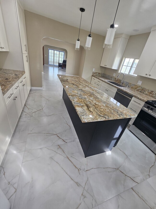 Cocina grande con isla, encimeras de granito, fregadero nuevo, estufa y mucho más. - 918 E Elk Ave