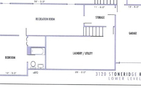 Plano de planta del sótano - 3120 Stoneridge Rd SW