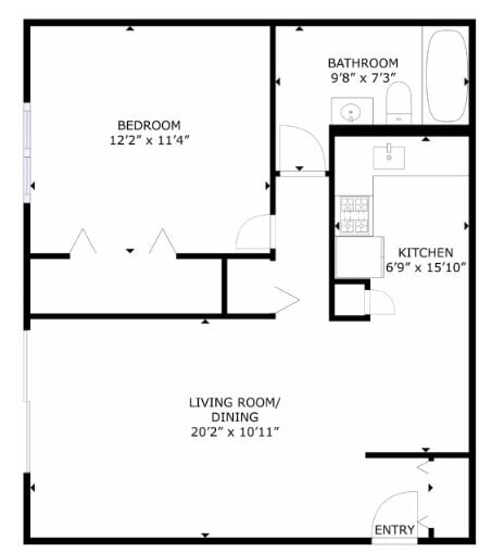 1 Bed 1 Bath Ground Floor - Pinecrest Manor