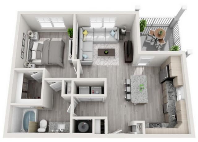 One Bedroom Floor Plan - Halston Waterleigh