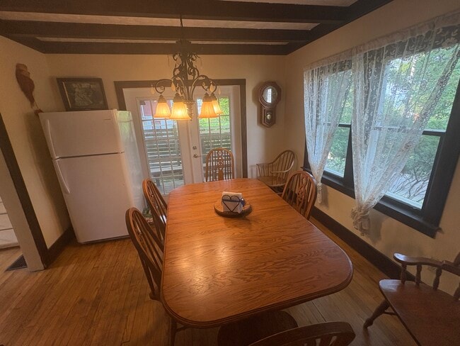 Dining room with second refrigerator/ French doors to covered porch - 117 Linden Ave