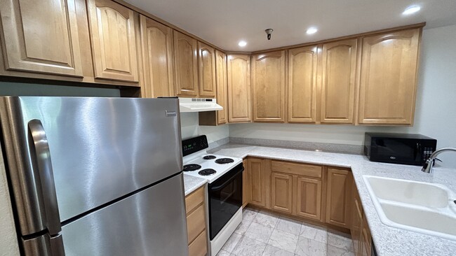 Kitchen has updated cabinets, LED recessed lighting - 725 Mariposa Ave