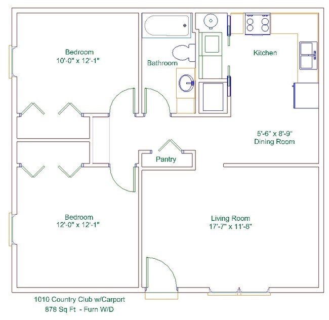 Plano de planta - 1010 Country Club Dr