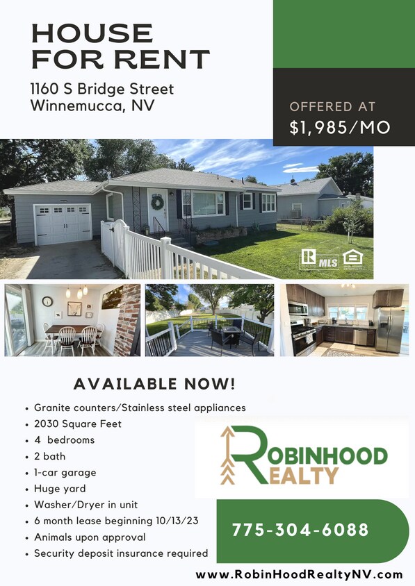 1160 S Bridge St, Winnemucca, NV 89445 House Rental in Winnemucca, NV