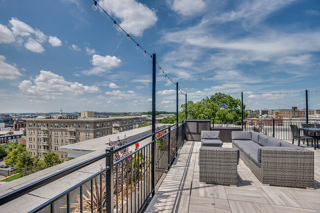 Rooftop deck with seating and lounge area - Highview and Castle Manor