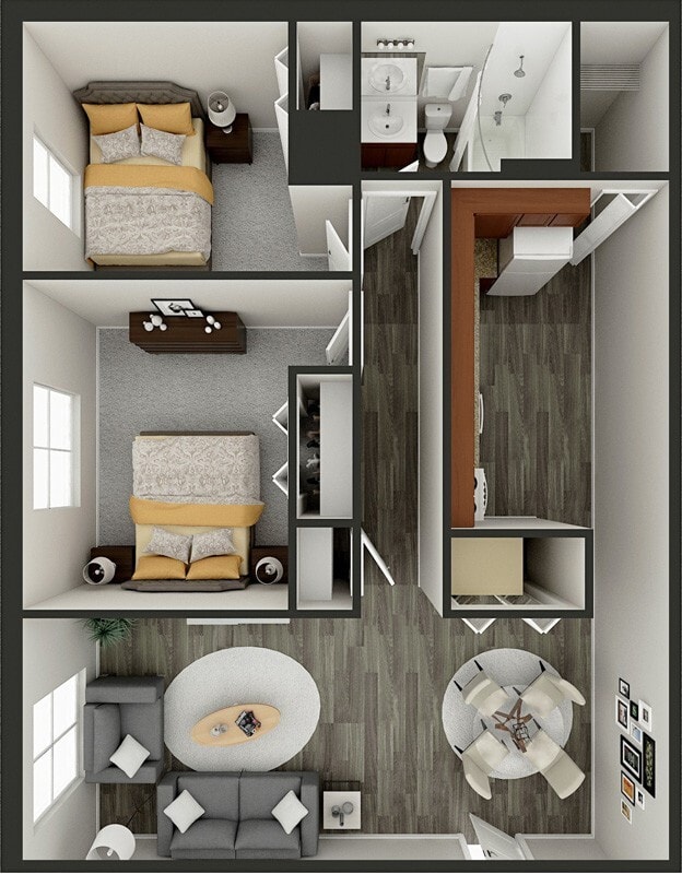 Belmont Run | Two Bedroom Floor Plan - Belmont Run Apartments