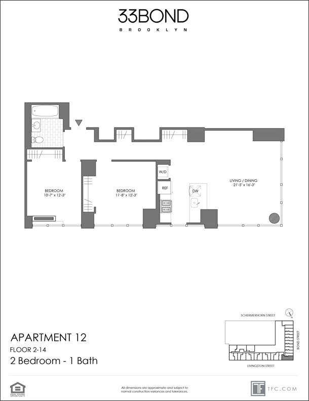 Apt Line 33bma1 12a Floorplan 33 Bond Street Apt Line 33bma1 12a Floorplan 33 Bond Street