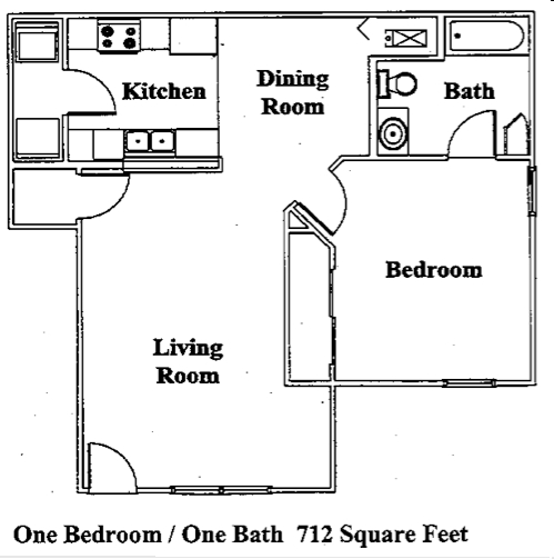 Una habitación/Un baño - Cane Creek Apartments