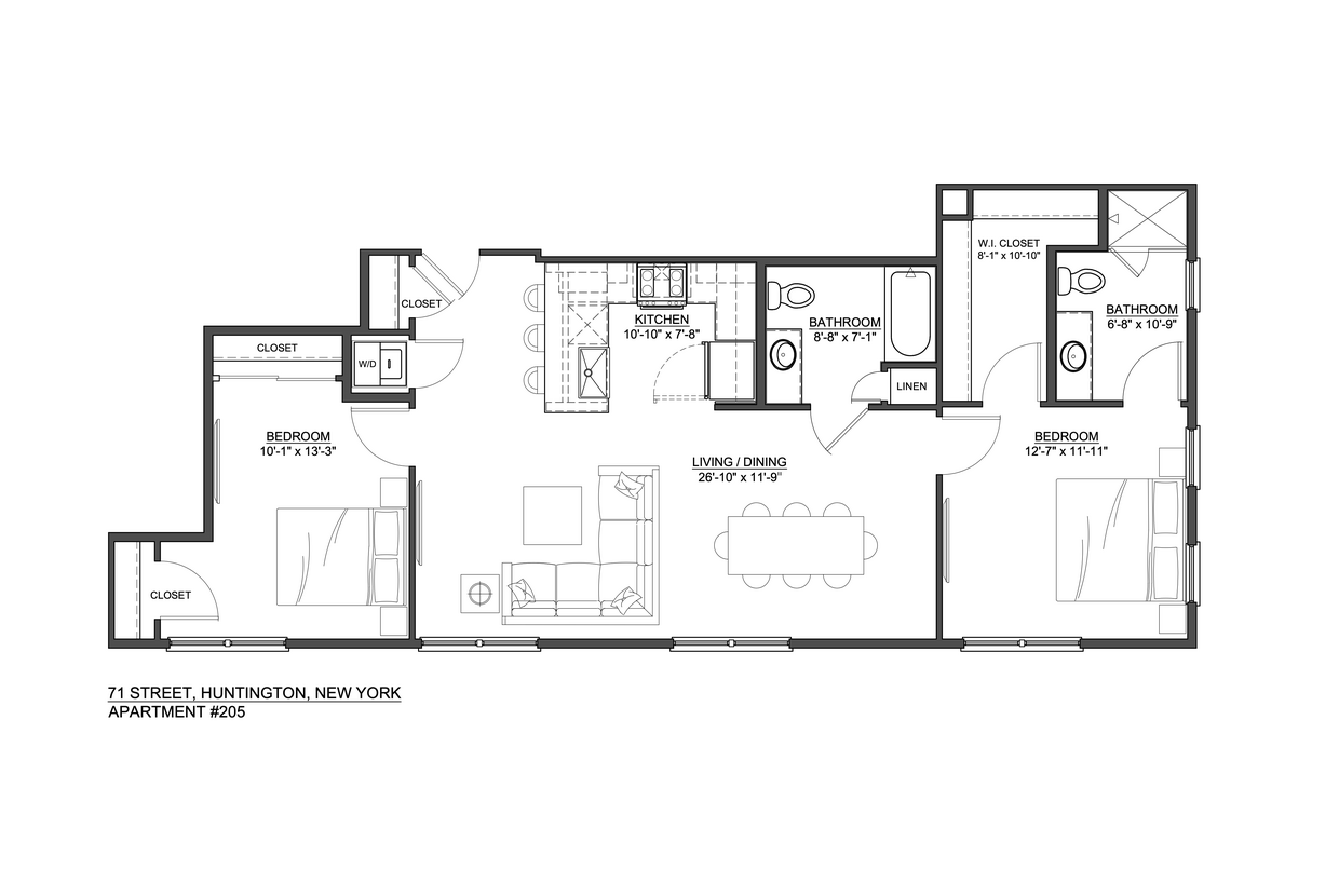 Unit 205 Floor Plan - 71 New St