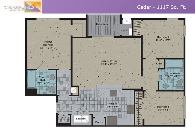Floorplan - Whispering Hills Apartments