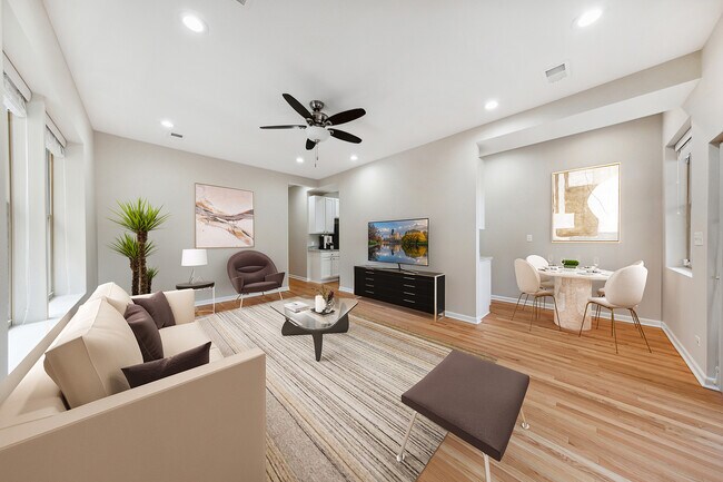 Living Room / Dining Room (Different Virtual Furniture) - 4143 N Sheridan Rd