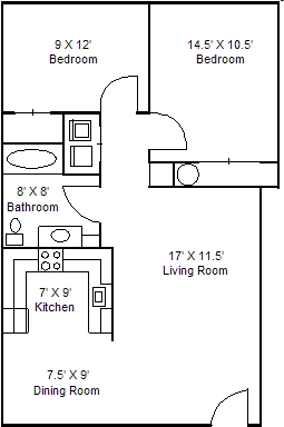 2BR/1BA - Stonehedge Court