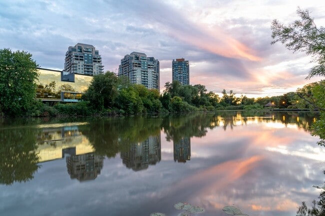 Sunset on a lake in Waterloo