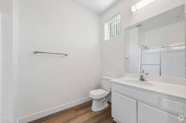 2BR, 2BA - 1040SF - Primary Bathroom - Northpoint Apartments at CSUN