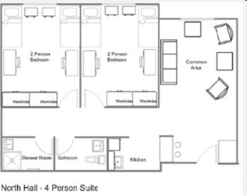 2BR/1BA - North Hall