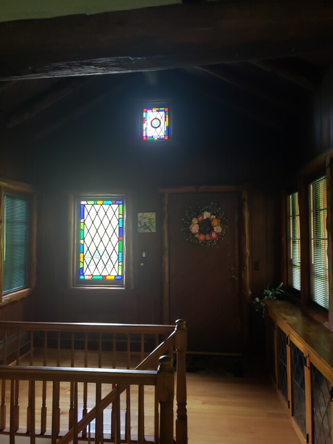 Entry Foyer leaded & stained glass - 1908 Hamburg Tpke