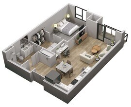 1 Bedroom 1 Bathroom Apartment Floorplan - PowderHaus Apartments & Townhomes