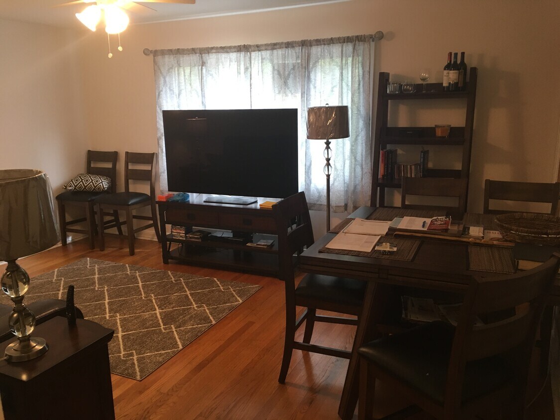 Sunny spacious living room with two closets. - 1163 S Oak Park Ave