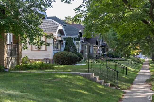 A beautiful row of homes lines the streets of Wauwatosa.