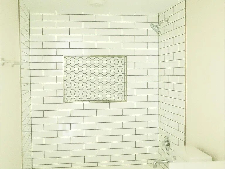 Subway tile bathrooms - 3102 Rising Sun Rd