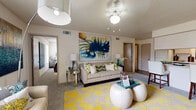 Located in Oklahoma City, OK, this single-floor residence offers three bedrooms, one bathroom, and a well-organized layout across a compact but functional footprint. The living room serves as the heart of the home, featuring carpet flooring, a ceiling fan with light fixture, textured ceilings, and a window that brings in natural light. The space is open enough to accommodate multiple seating areas, making it versatile for both relaxing and entertaining. The kitchen is equipped with a full-size refrigerator, dishwasher, and sink, complemented by light wood cabinetry and durable hardwood-style flooring. A pass-through counter connects the kitchen to the adjacent dining area, enhancing the open feel. The primary bedroom is generously proportioned, featuring carpet flooring, a ceiling fan, and a walk-in closet with built-in shelving and hanging rods for ample storage. The two additional bedrooms share a similar aesthetic with neutral walls and carpet flooring. The bathroom includes a tub-shower combination with sliding glass doors, a toilet, and light wood cabinetry for storage. Neutral tones throughout the residence create a calm, cohesive ambiance well-suited for everyday living in Oklahoma City.