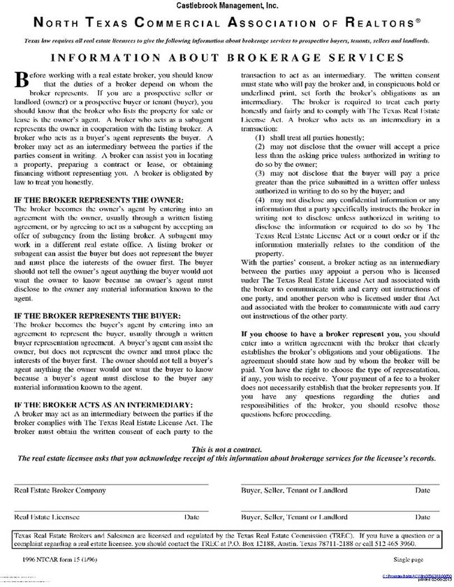 Information About Brokerage Services - 4624 Junius St