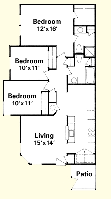 3BR/2BA - Oak Meadow Apartments