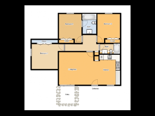 Plano de planta - Redhawk Apartments