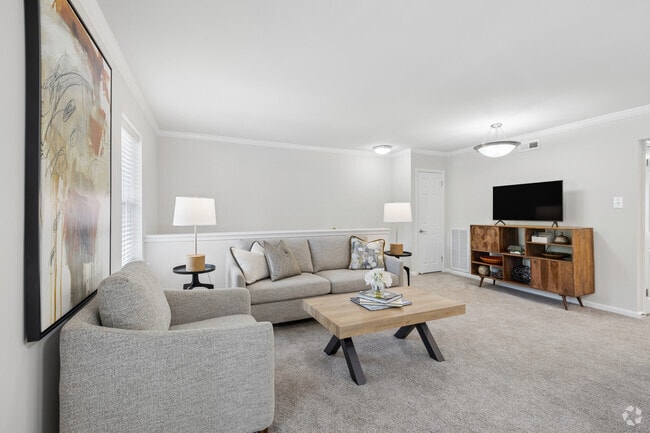 The Cambridge - 2BR, 1BA - 1,000SF - Living Room - Newtown Place