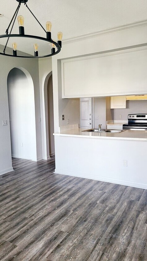 Upgraded 1brm condo with luxury vinyl flooring and modern lighting. - Upgraded 1brm condo with luxury vinyl flooring and modern lighting.