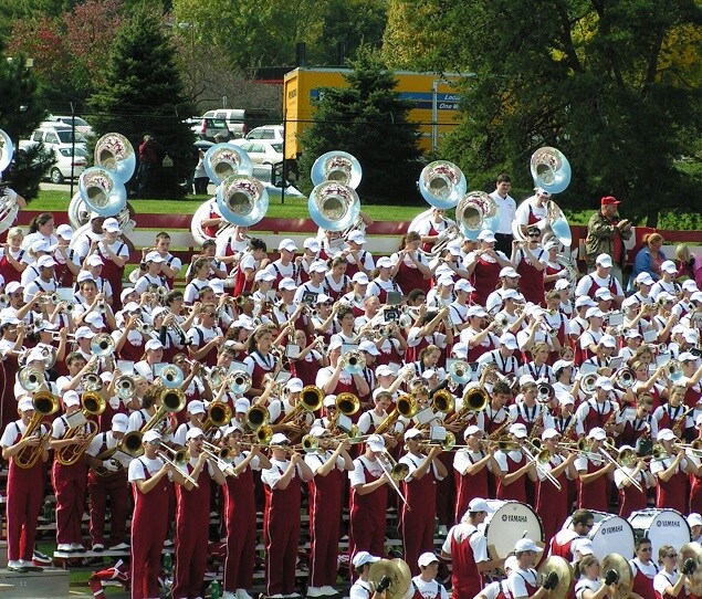 The Indiana University marching band