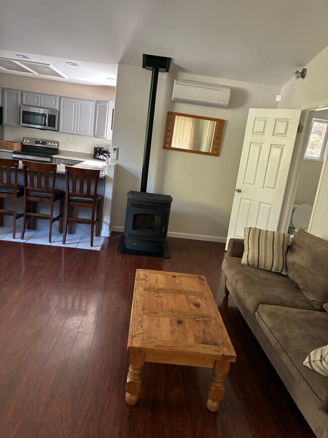 LIVING ROOM W. PELLET STOVE & 1/2 BATH - 14570 Canyon 1 Rd
