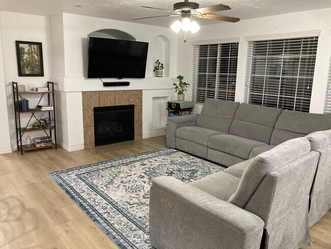 Living Room and Fireplace - 1171 W Dallin Dr