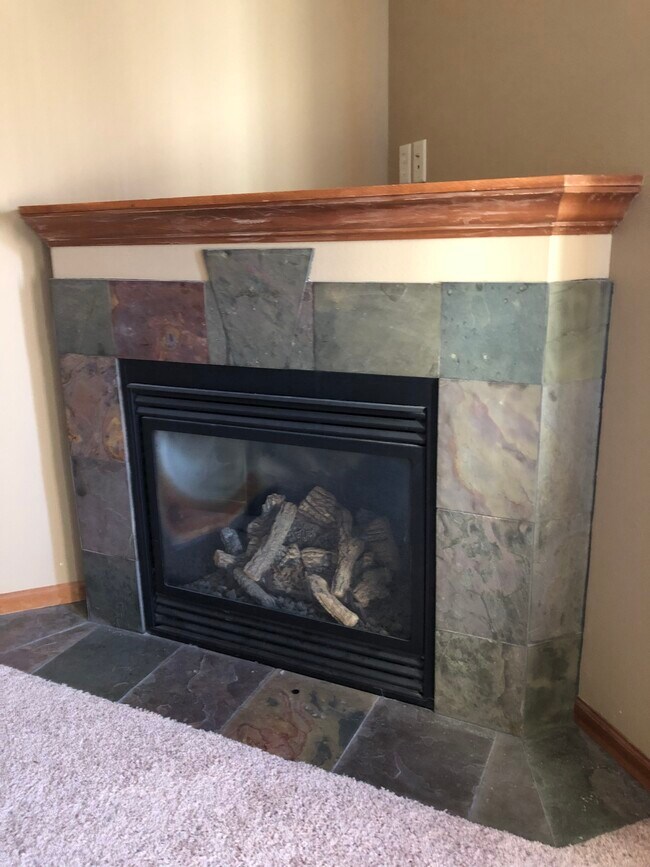 La sala de estar de la planta baja tiene chimenea. - 911 N Bahnson Ave