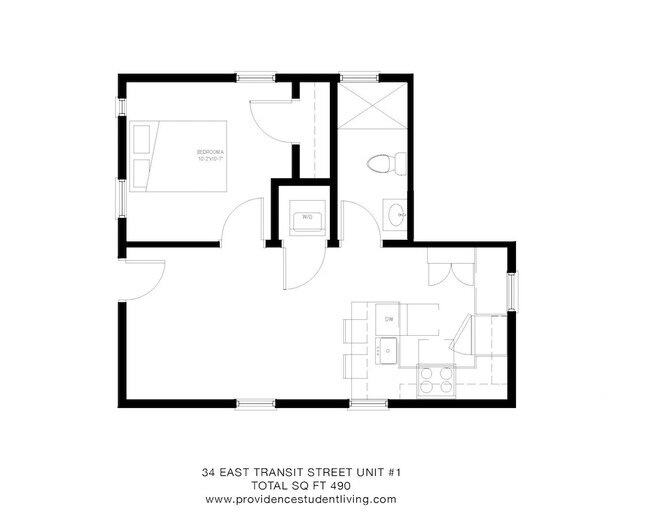 1x1 - 34 East Transit Street - Unidad 1 - Trenton Street Homes