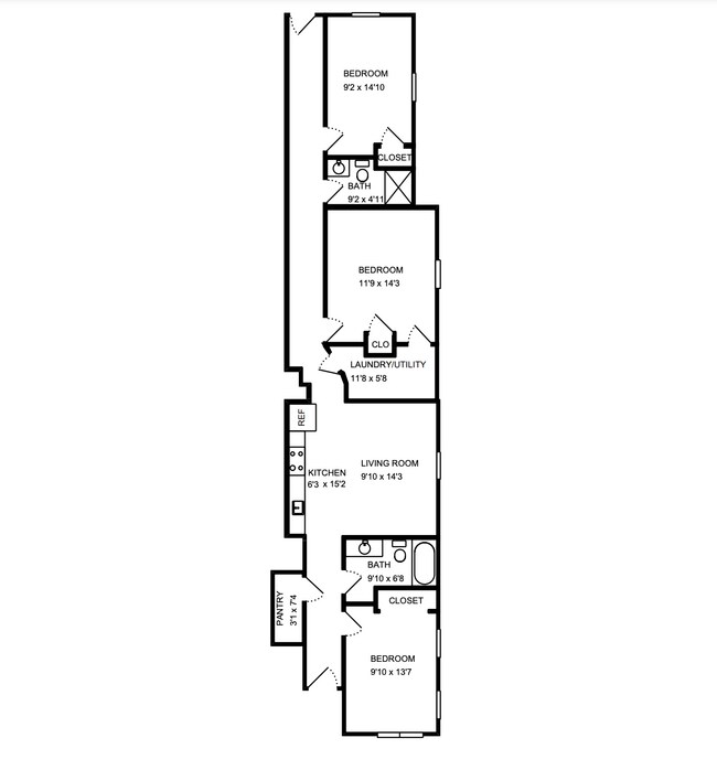 Apartment Floor Plan - 709 Irving St NE
